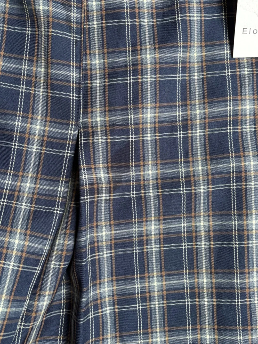 Navy Blue Plaid Pleated Mini Skirt
